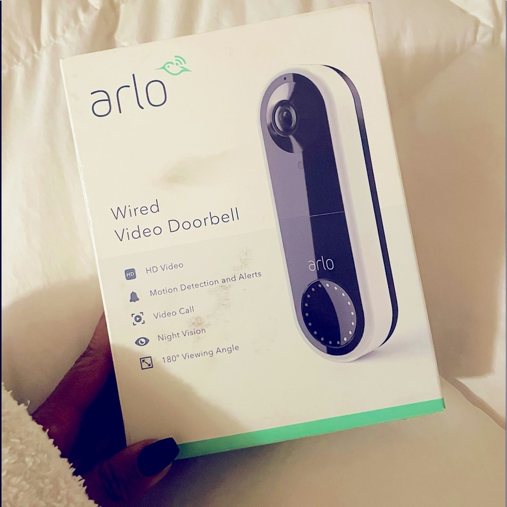 New Arlo Wired Video Doorbell with camera and hub.
